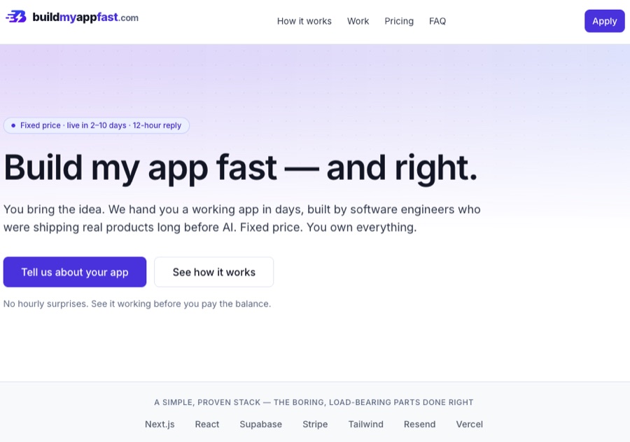 BuildMyAppFast preview